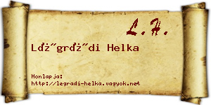 Légrádi Helka névjegykártya